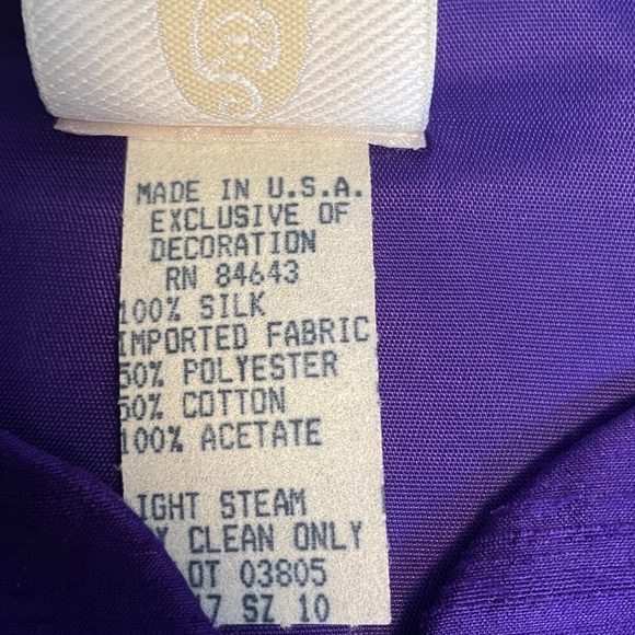 Vintage Watters & Watters Purple Silk Mother of the Bride/Groom 2-Piece Dress - Picture 7 of 14